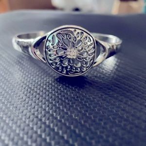 Gorgeous silver filigree embellished cuff bracelet